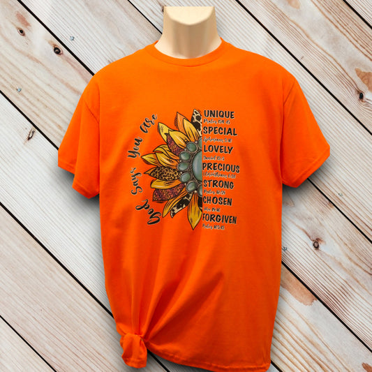 God Says You Are T-shirt Orange