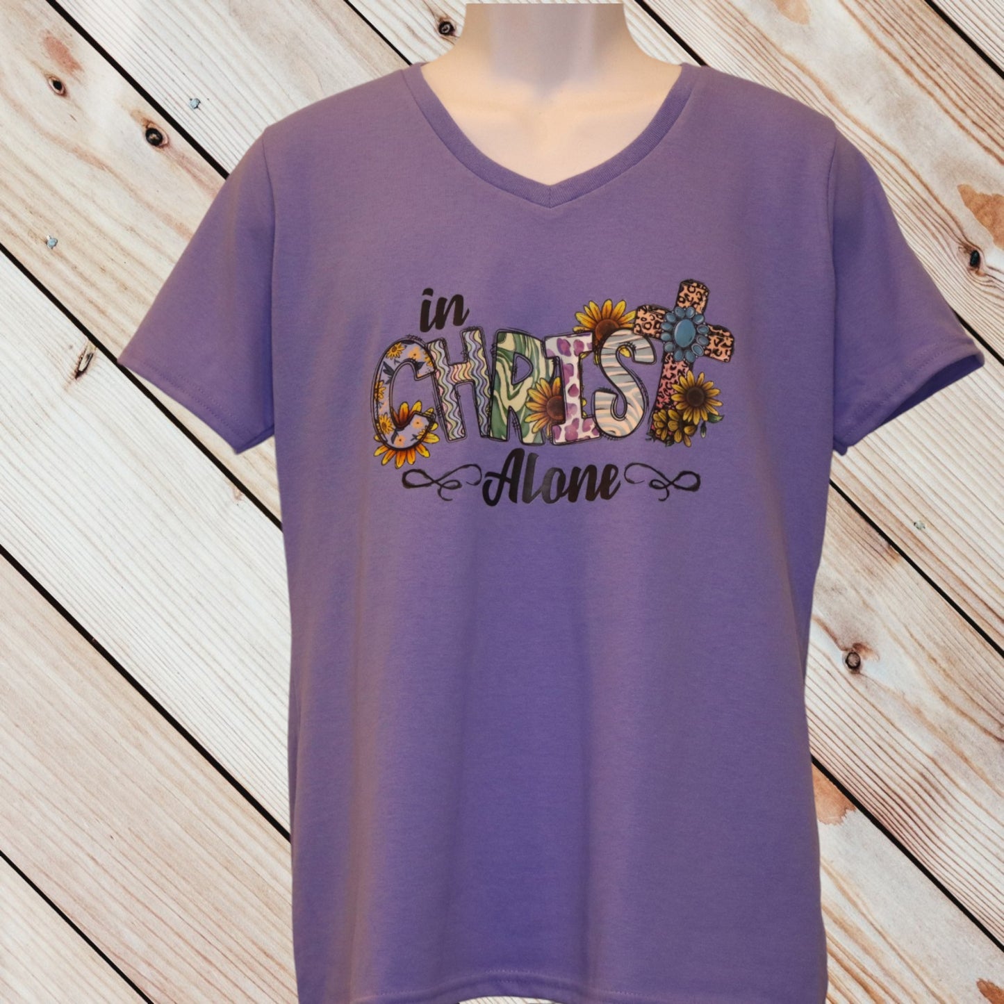 V-neck In Christ Alone - Violet