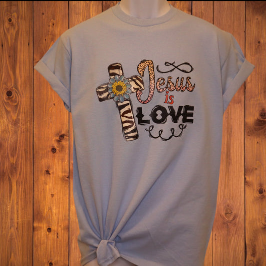 Jesus Is Love T-shirt Light Blue