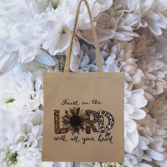 Tote Bag Trust In The Lord With All Your Heart - Beige