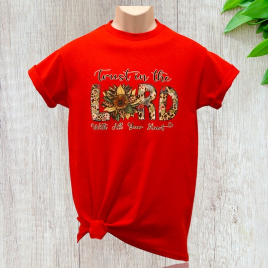 Trust in The Lord With All Your Heart T-Shirt Red